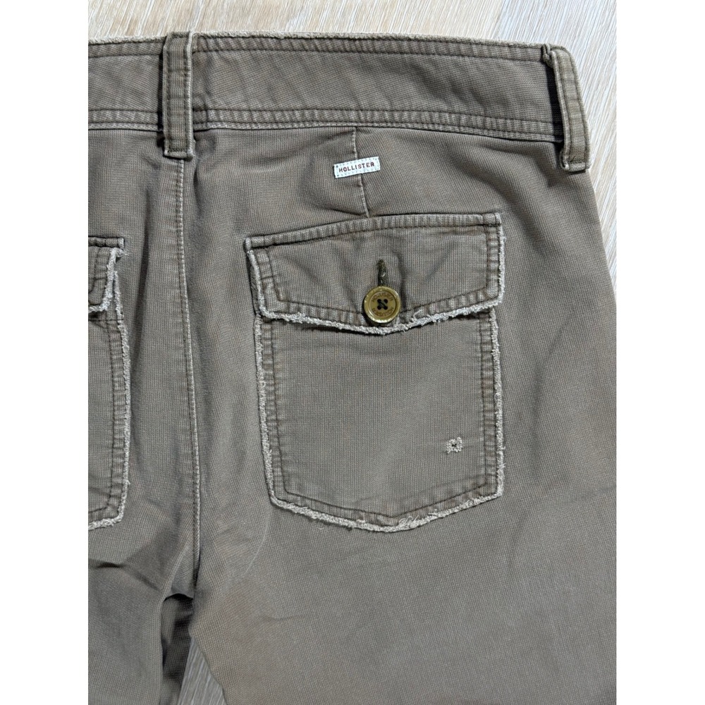 Hollister Vintage Distressed Patch Pocket Flare Pants Brown - Size 5 - Picture 6 of 6